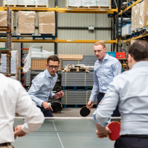 Table tennis in Ezi Klamp warehouse