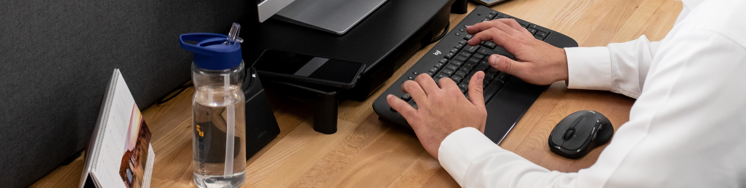 Typing on keyboard