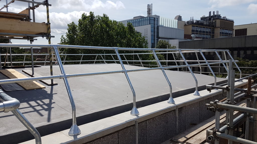 Rood Guardrails fitted on flat roof